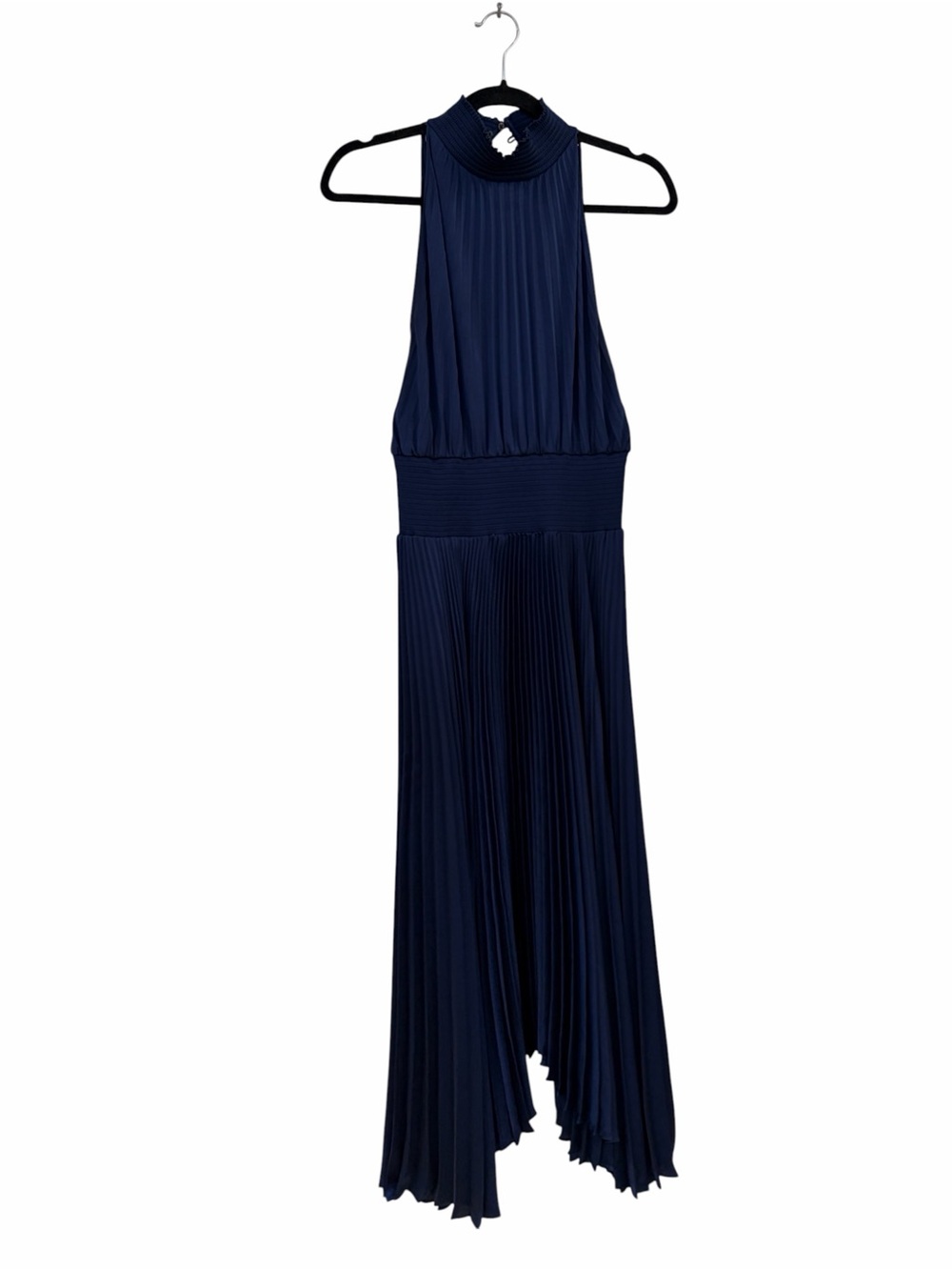 A.L.C Pleated Halter Midi Dress in Navy - Picture 5 of 5